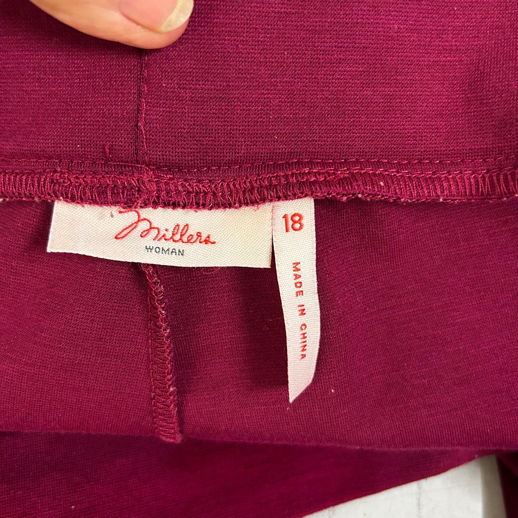 Millers Burgundy Zip Pocket Pants - Size 18