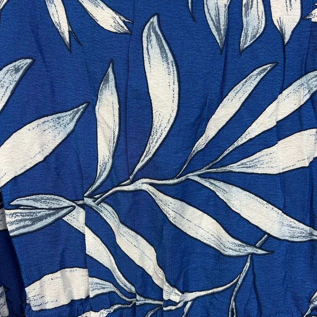 Autograph Blue Leaf Print Dress - Size 20