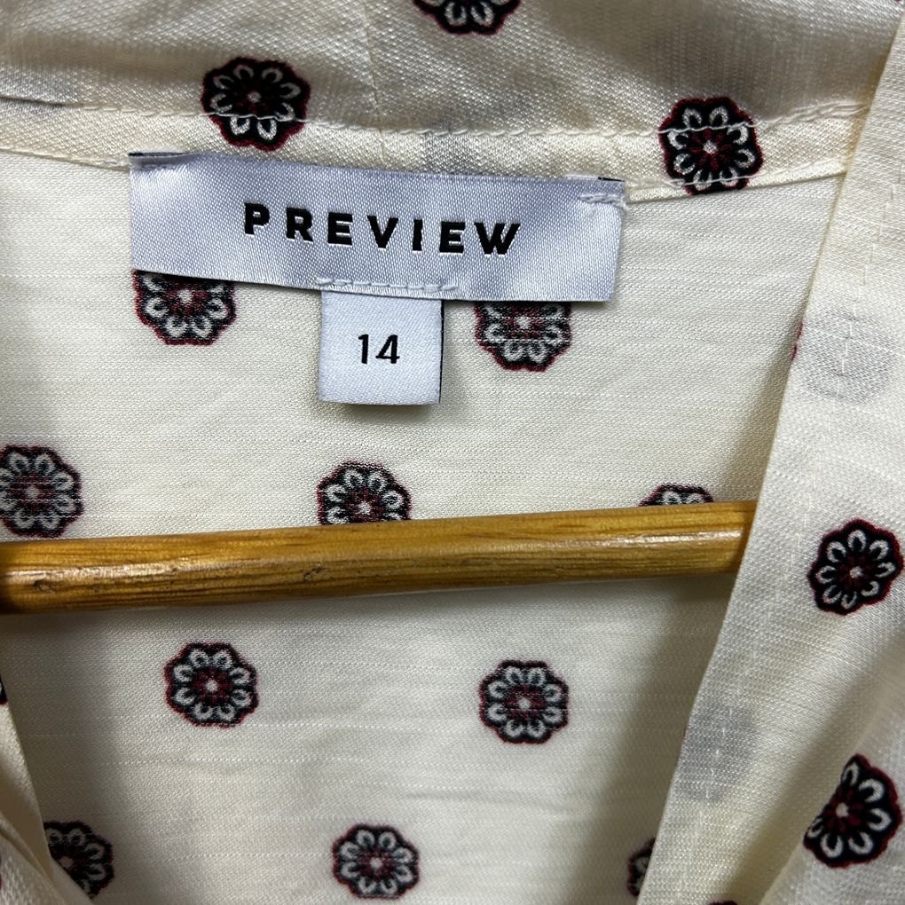 Preview Cream Flutter Sleeve Top - Size 14