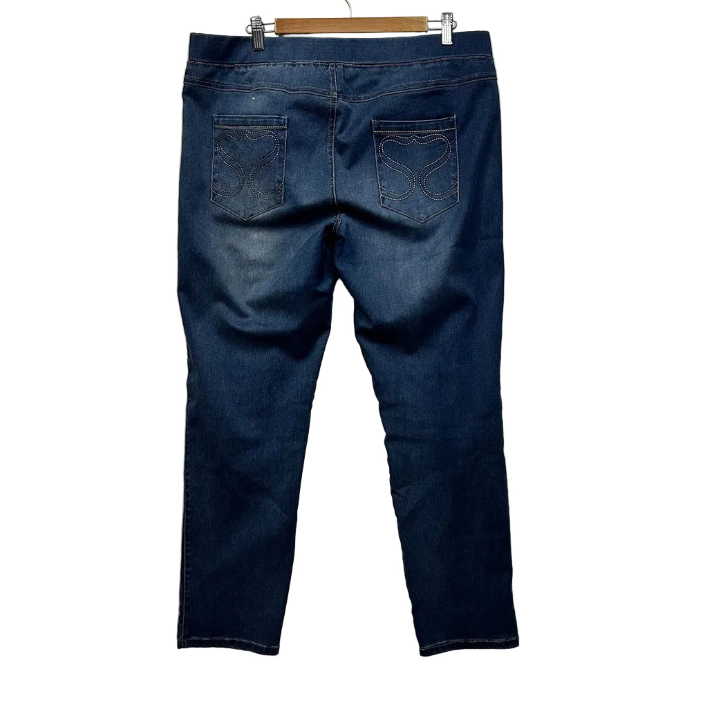 Philosophy Blue Pull On Jeans - Size 16