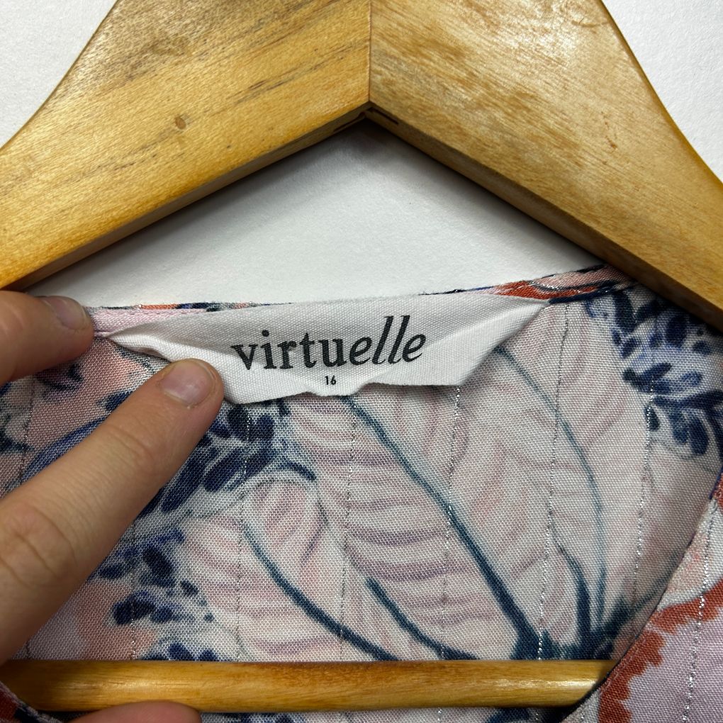 Virtuelle Pink Floral Plus Size Top - Size 16