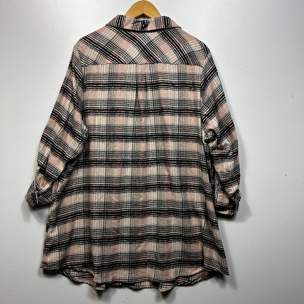 Yours Pink Check Cotton Shirt - Size 22-24