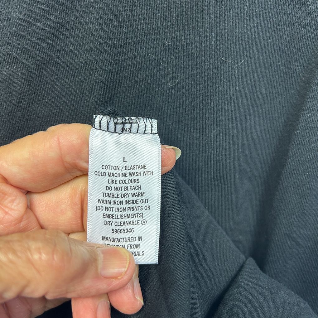 Target Everyday Basics Black Cotton Tee Top - Size L