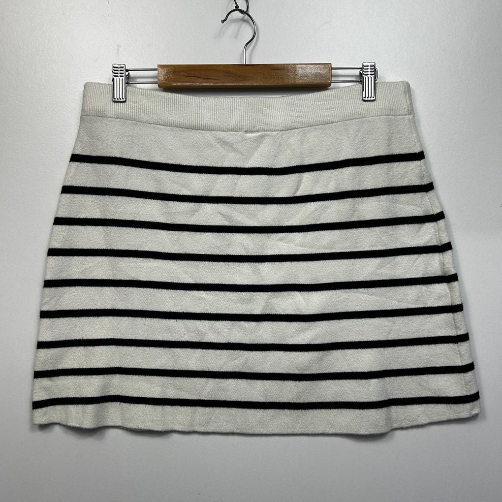 Anko White Striped Knit Skirt - Size 16