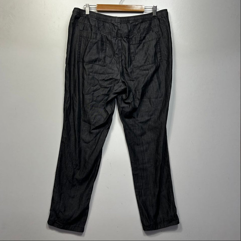 Blue Illusion Charcoal Cotton Pants - Size L