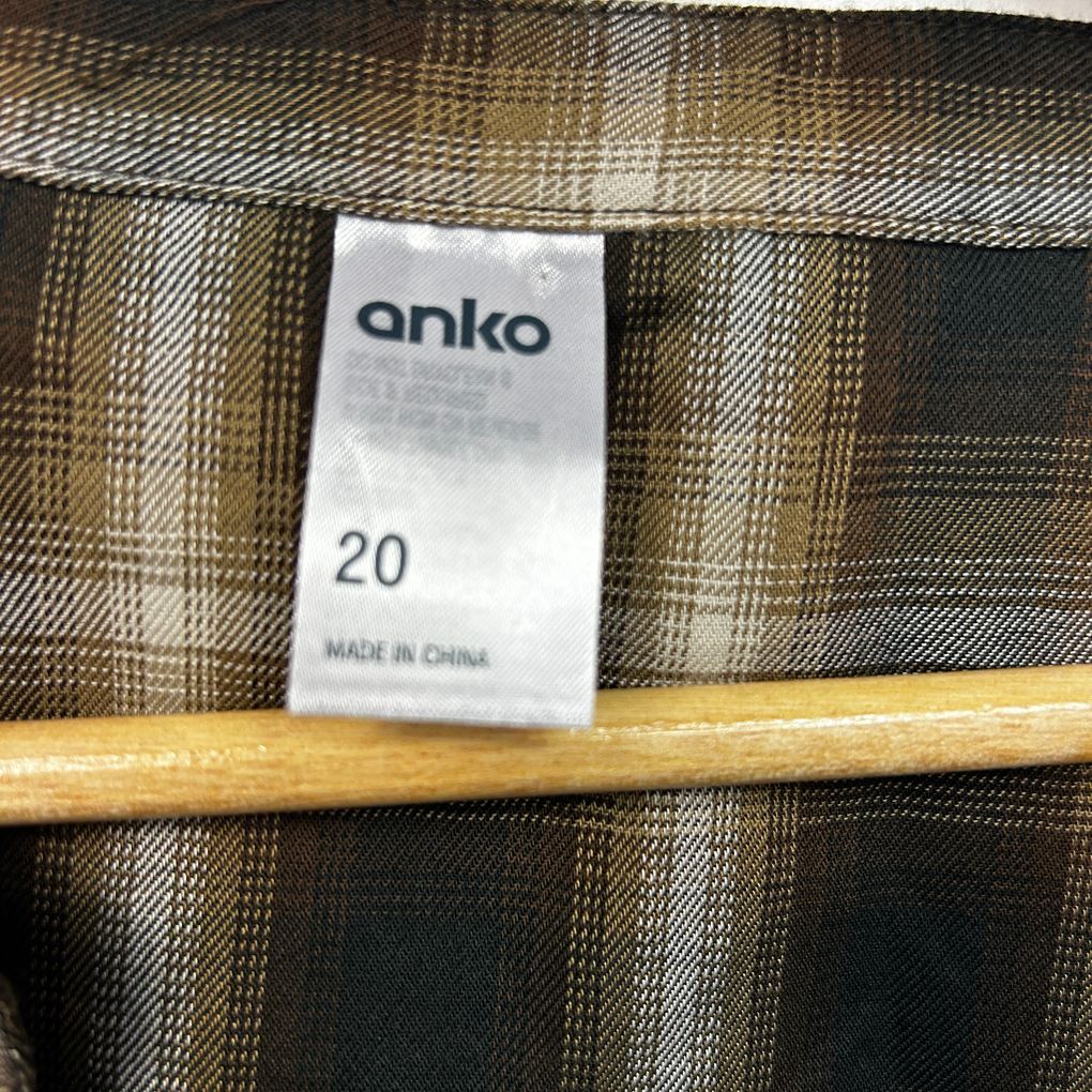 Anko Brown Check Shirt - Size 20