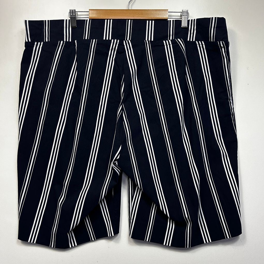 Autograph Navy White Striped Plus Size Shorts - Size 26
