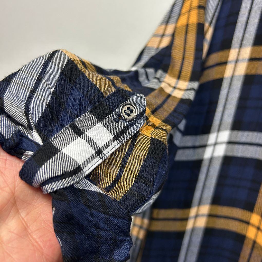 Yours Navy Check Shirt - Size 22-24