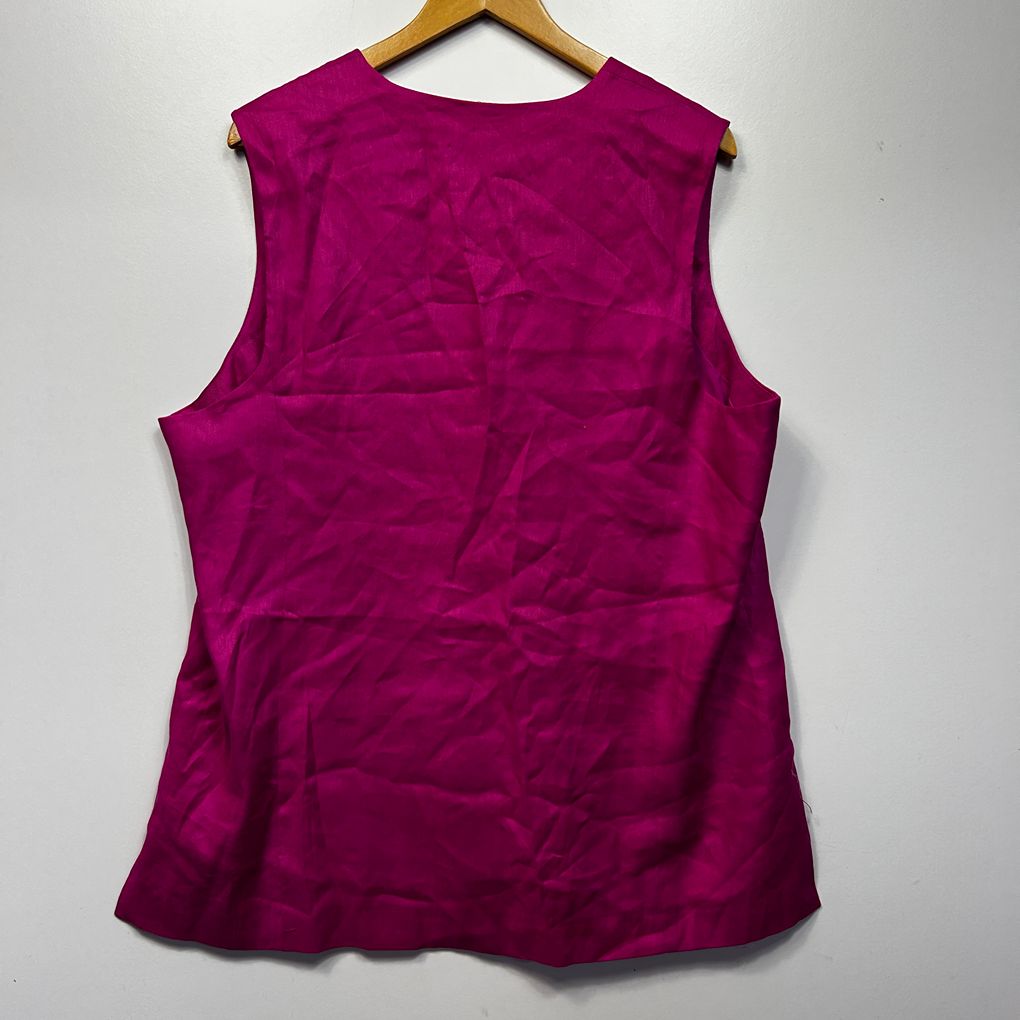 Preview Magenta Linen Vest - Size 20