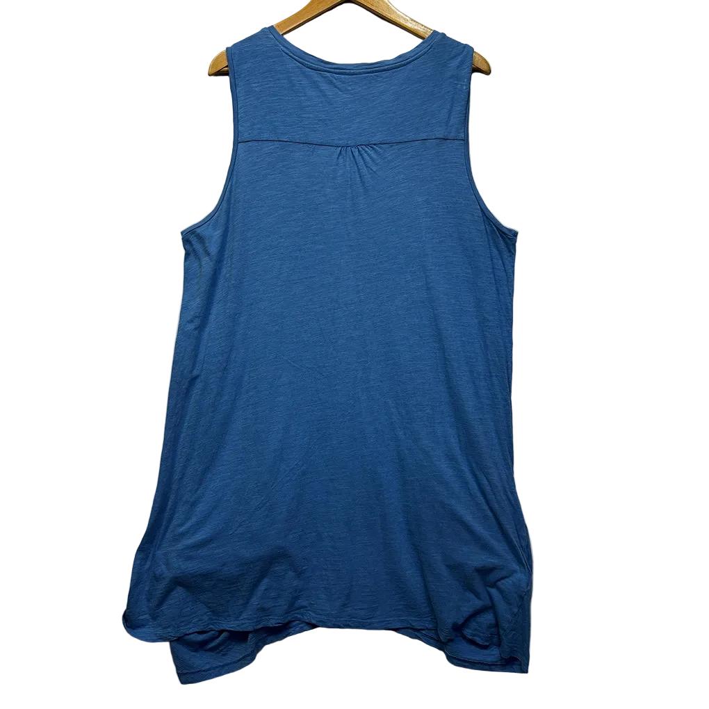 Autograph Blue Cotton Sleeveless Dress - Size 20