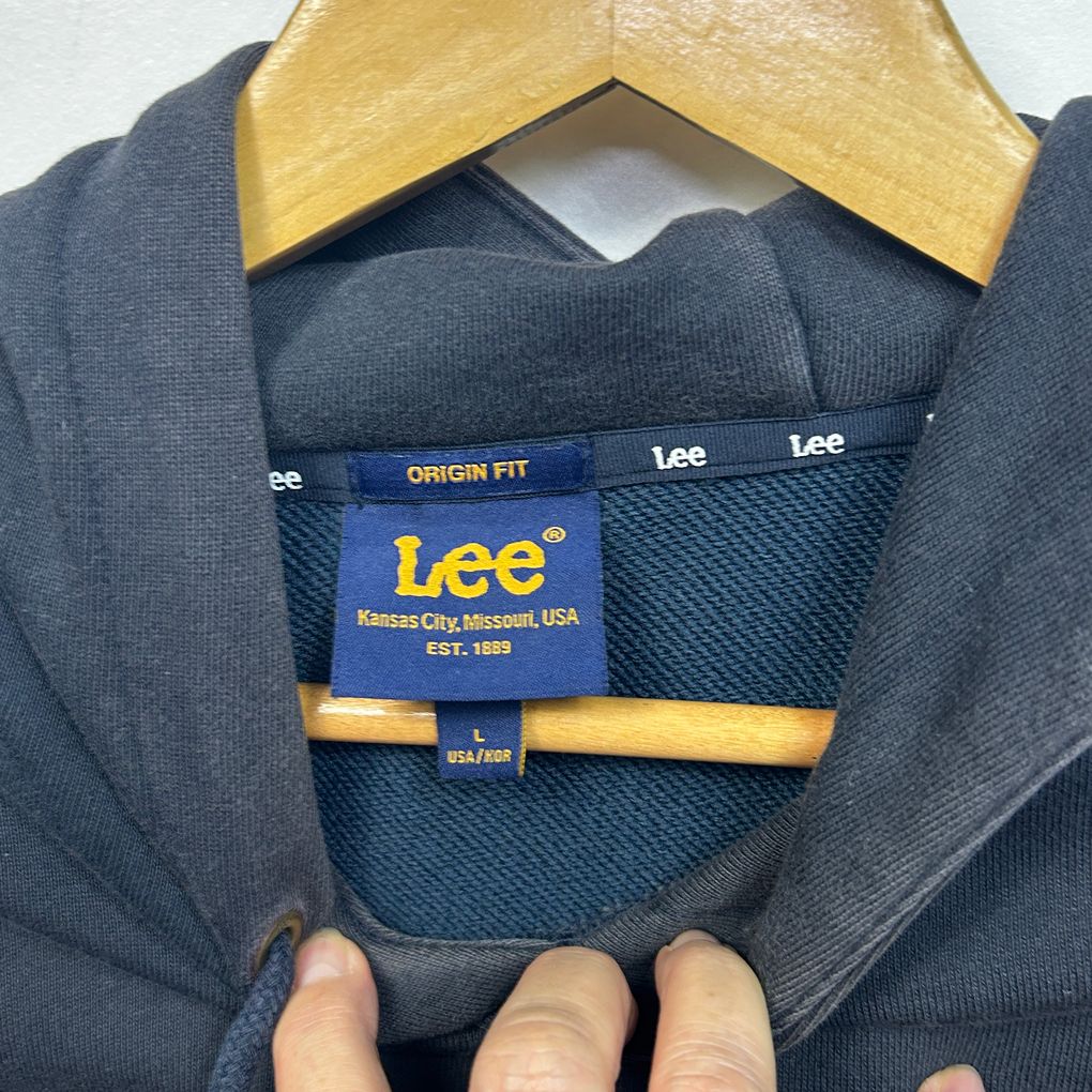 Lee Black Logo Unisex Hoodie - Size L