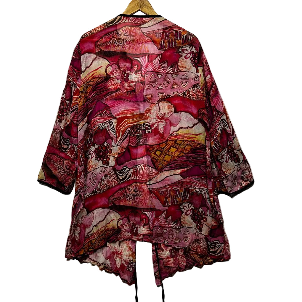 Taking Shape Pink Sheer Duster Jacket Top - Size 20
