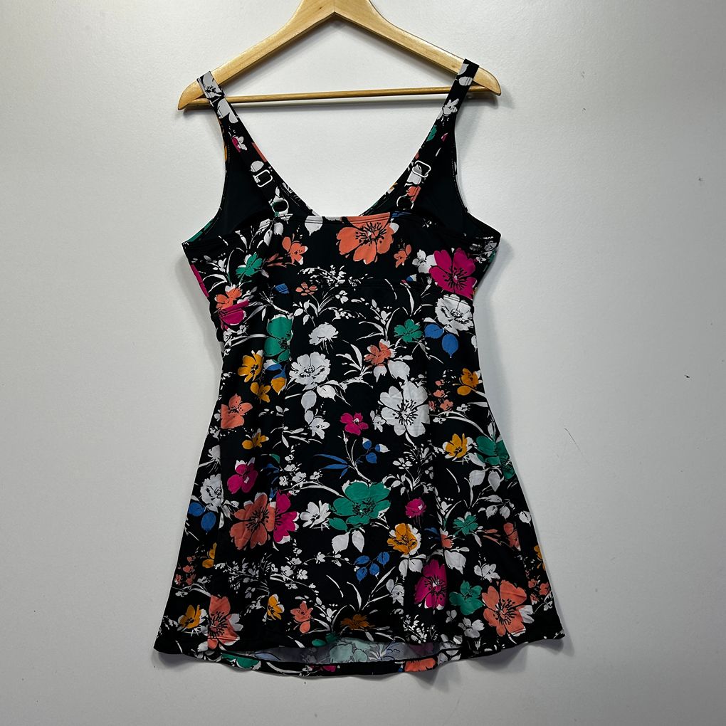 Millers Black Floral Swim Dress - Size 16