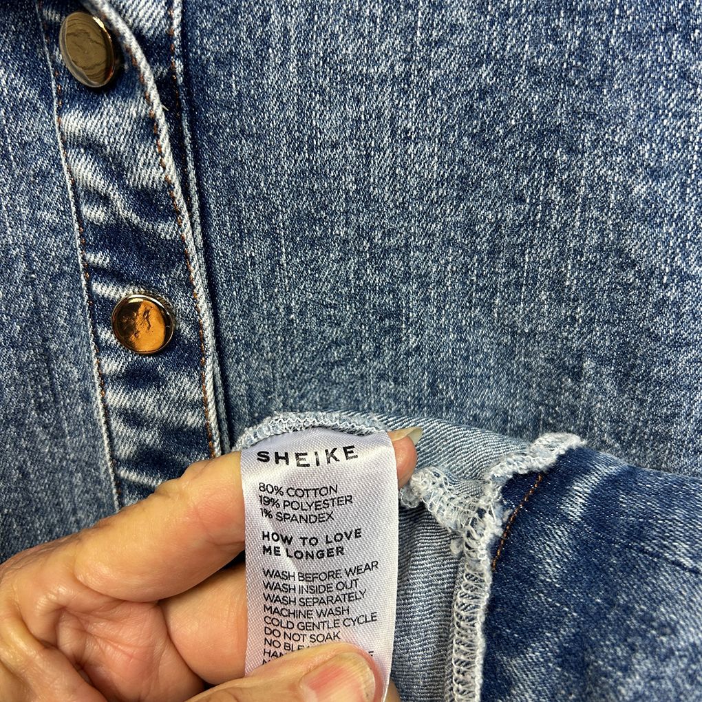 Sheike Blue Cotton Denim Dress - Size 14