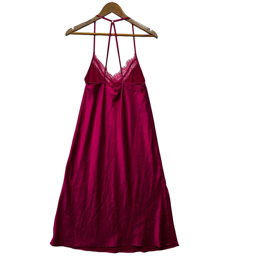 Bras N Things Pink Satin Chemise - Size 12