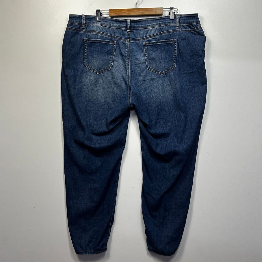 Rivers Blue Plus Size Embellished Jeans - Size 20