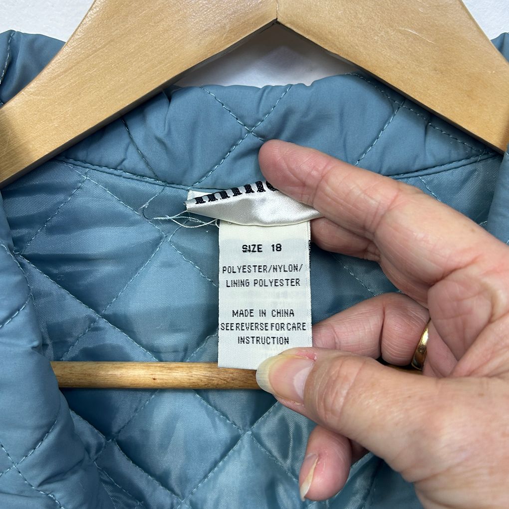 Millers Teal Quilted Jacket - Size 18