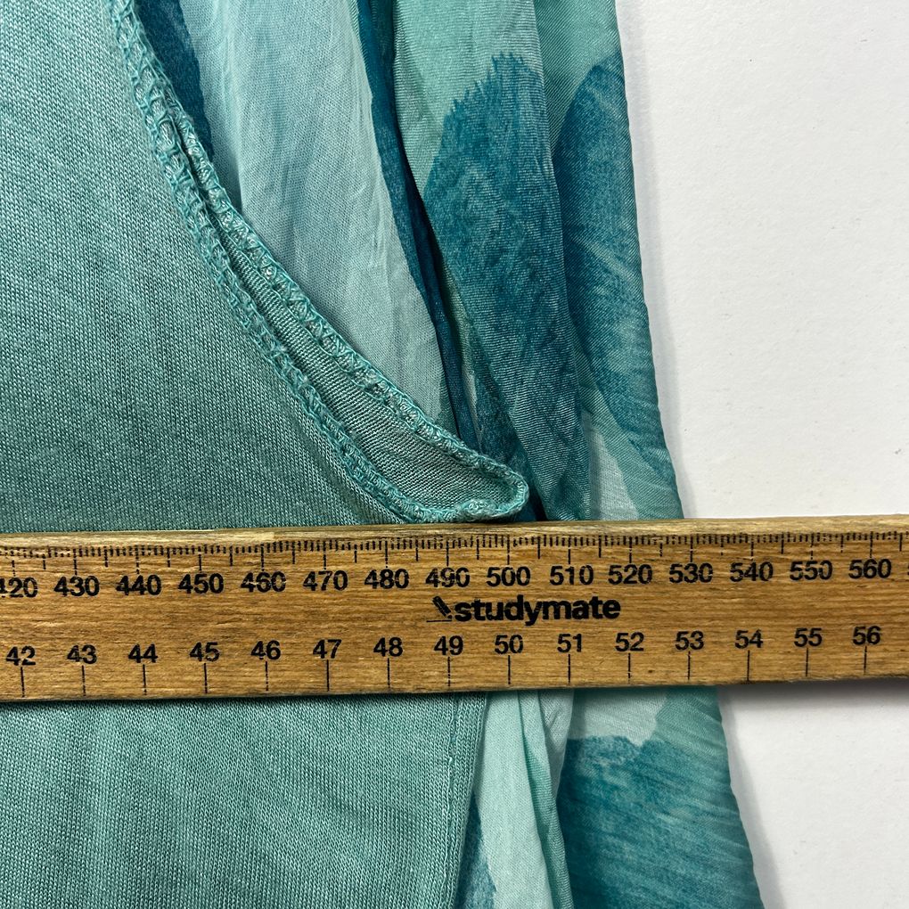Italian Teal Silk Blend Spot Top - One Size (small fault)