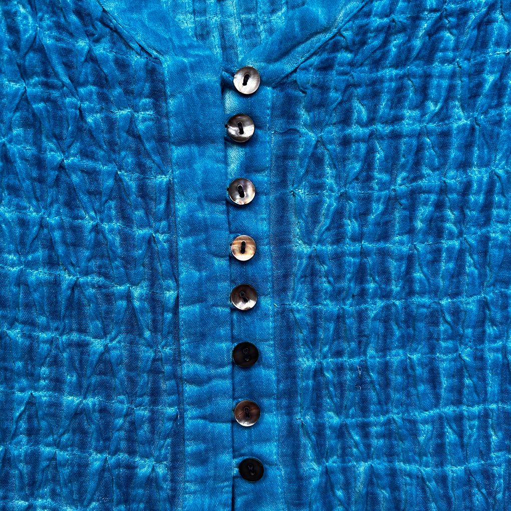 Virtuelle Blue Cotton Tunic Top - Size 18
