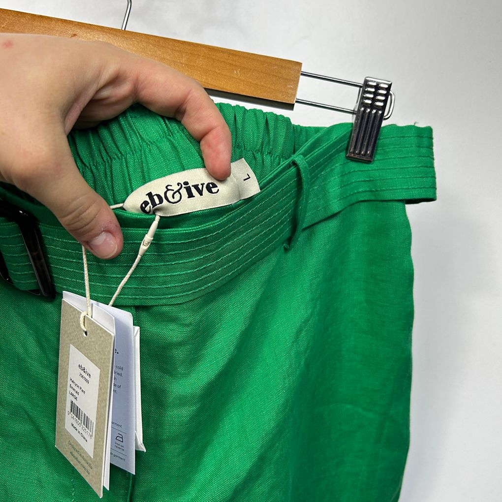Eb&ive Green Linen Pants - Size L