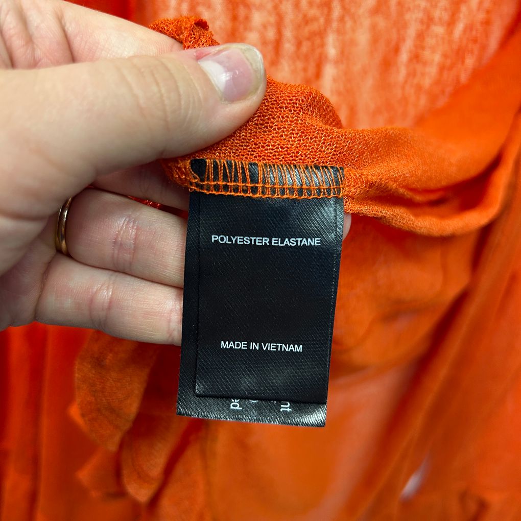 Taking Shape Orange Plus Size Sheer Open Top - Size 18
