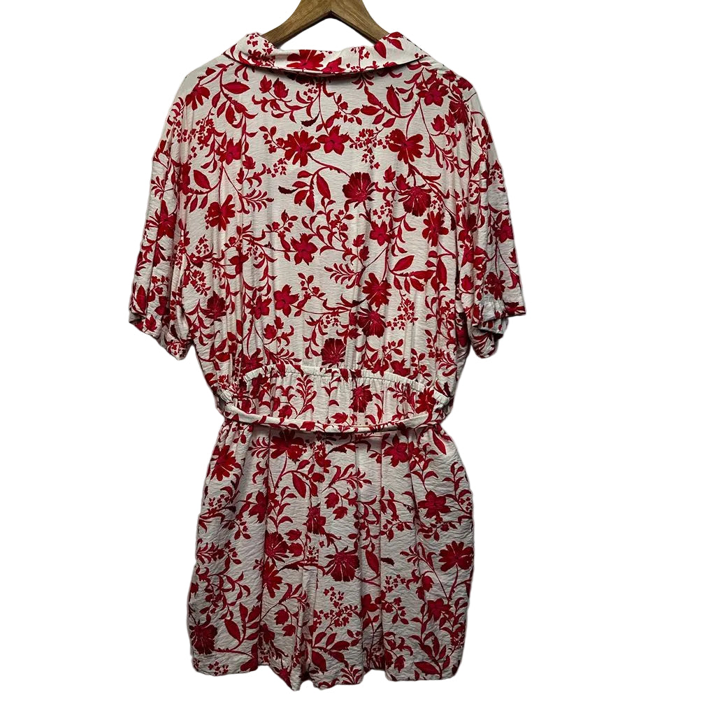 & me Red and White Floral Playsuit - Size 18