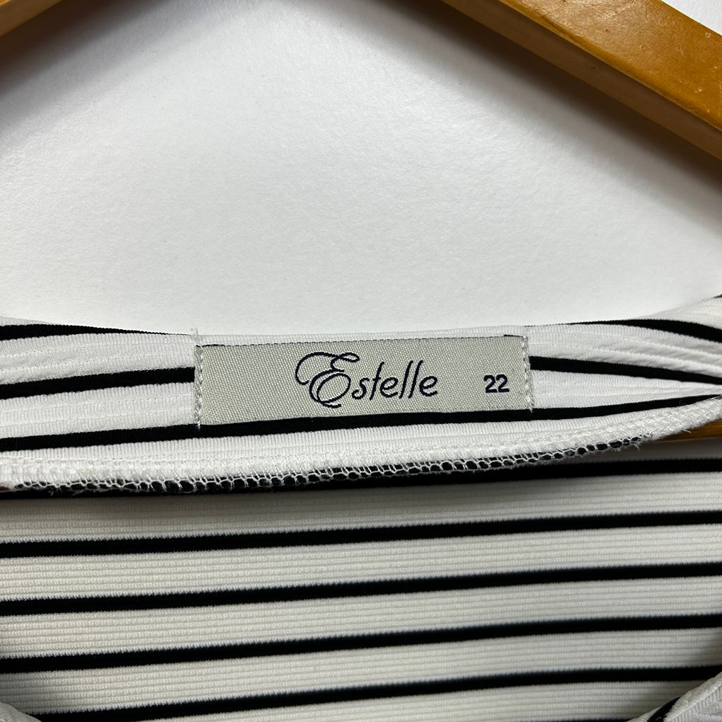 Estelle Black & White Striped Top - Size 22
