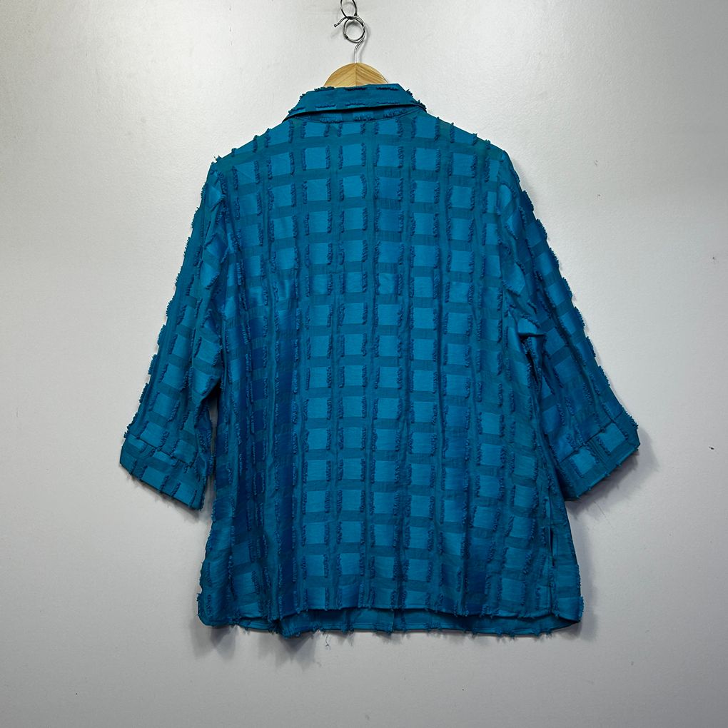 Noni B Blue 3/4 Sleeve Shirt - Size 14
