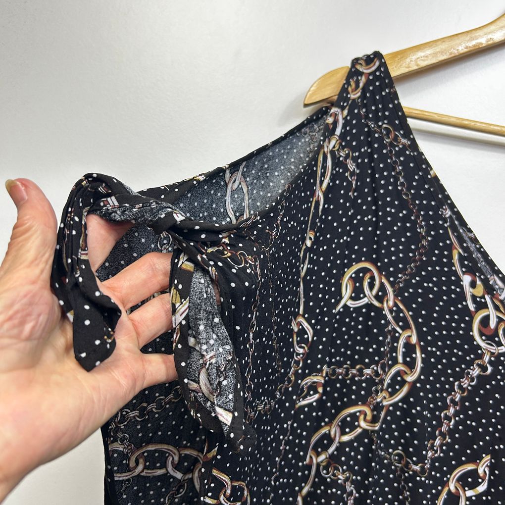 Autograph Black Chain Print Top - Size 22/24