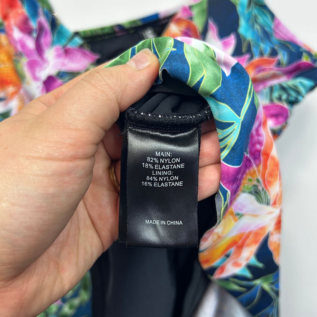 Taking Shape Multicoloured Plus Size Swim Top - Size 18