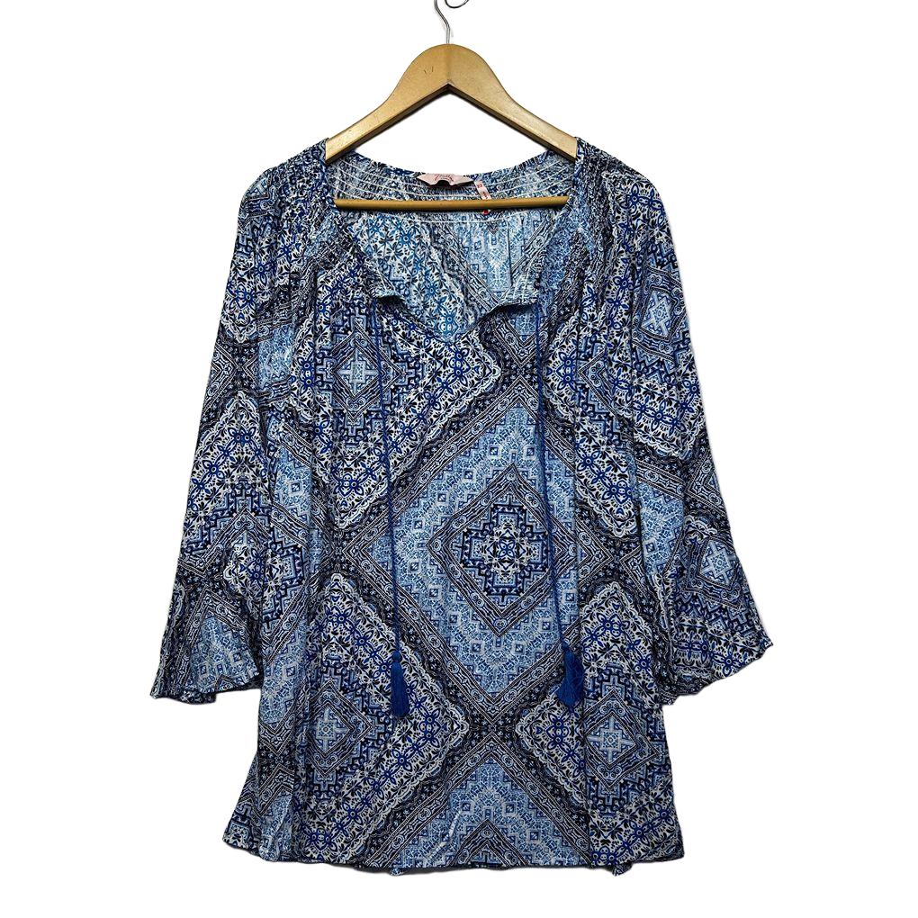 Millers Blue Paisley Top - Size 22