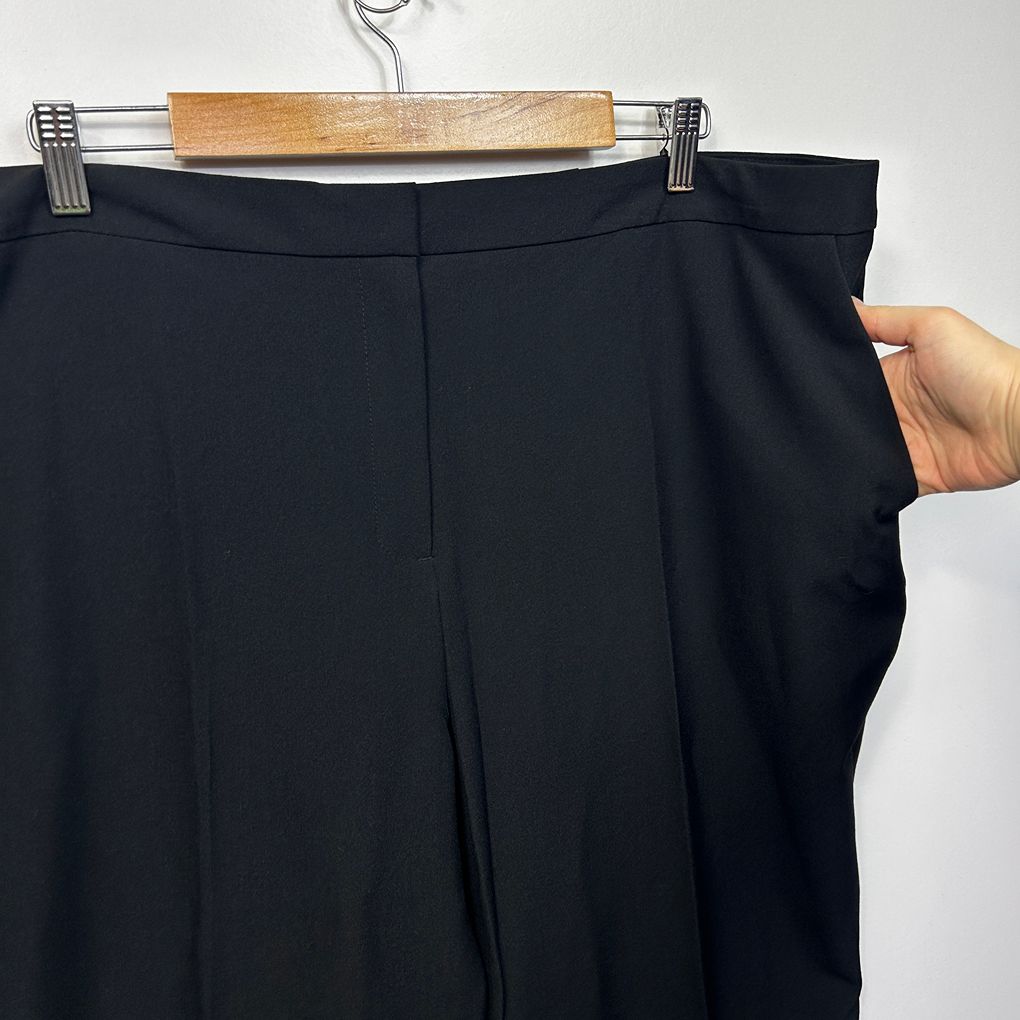 Basque Black Straight Leg Plus Size Pants - Size 22W