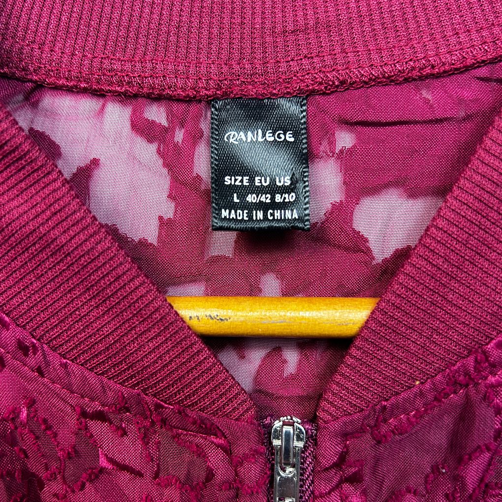 Ranlege Maroon Sheer Shacket Top - Size L