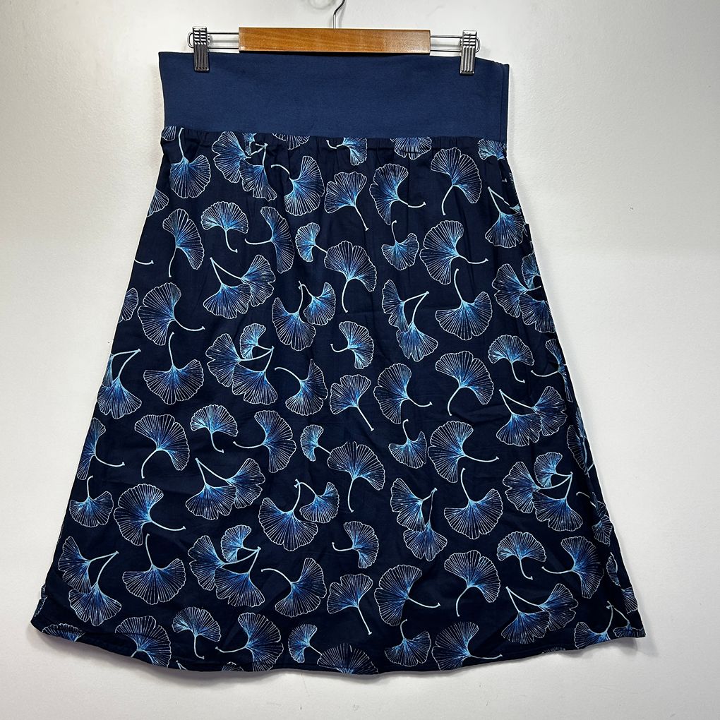 Blue Teal Boho Print Reversible Skirt - Size 14?