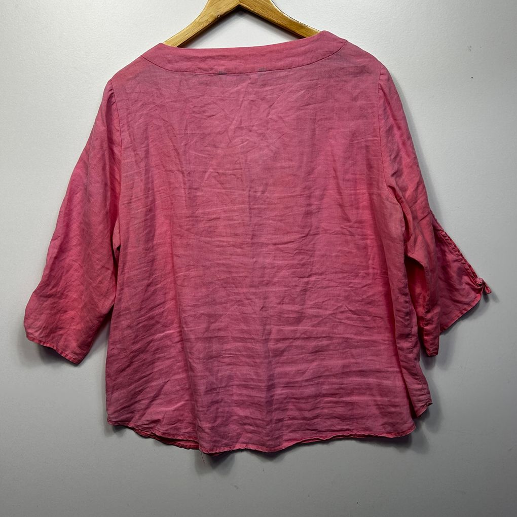 Katies Pink Linen Top - Size 16