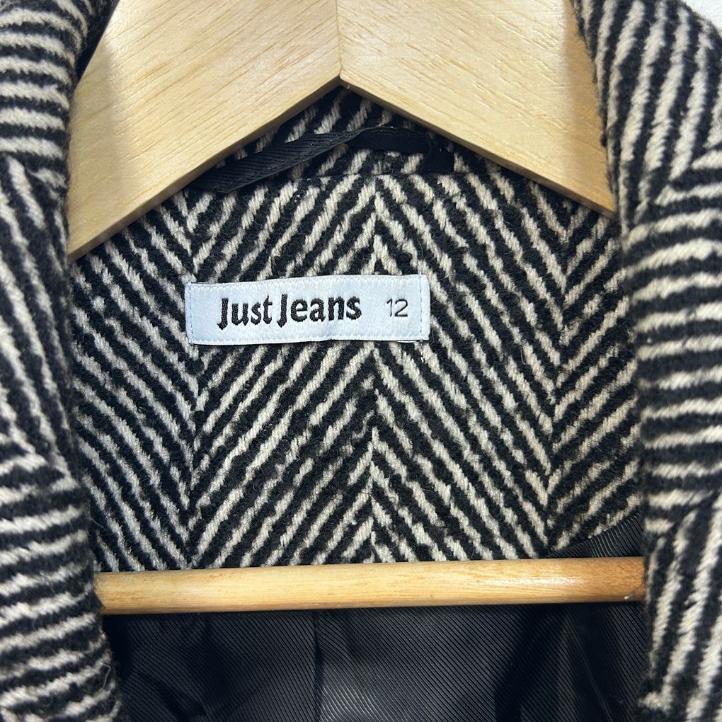 Just Jeans Grey Herringbone Jacket - Size 12