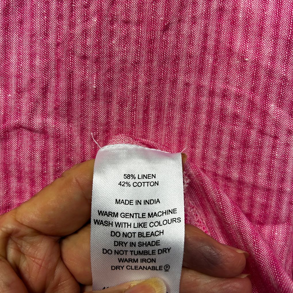Regatta Pink Striped Linen Top - Size 14
