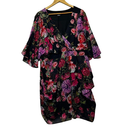 City Chic Floral Dress - Size XL