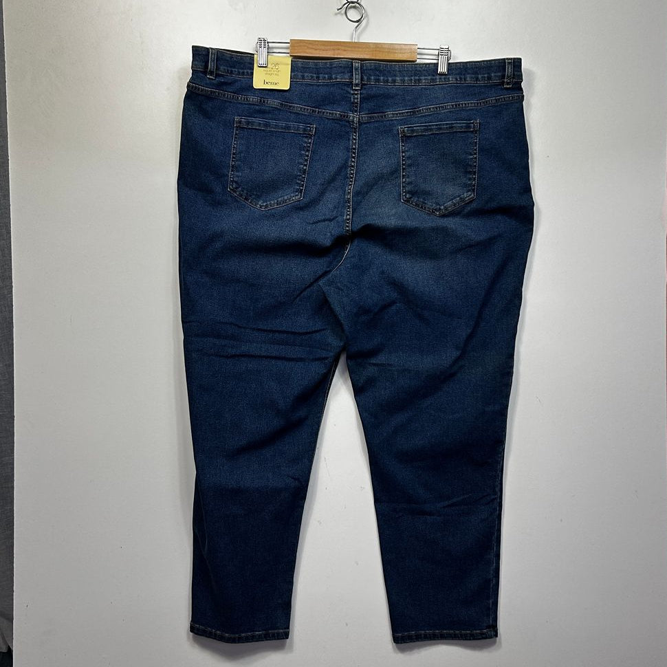 Beme Blue Straight Leg Regular Length Plus Size Jeans - Size 26