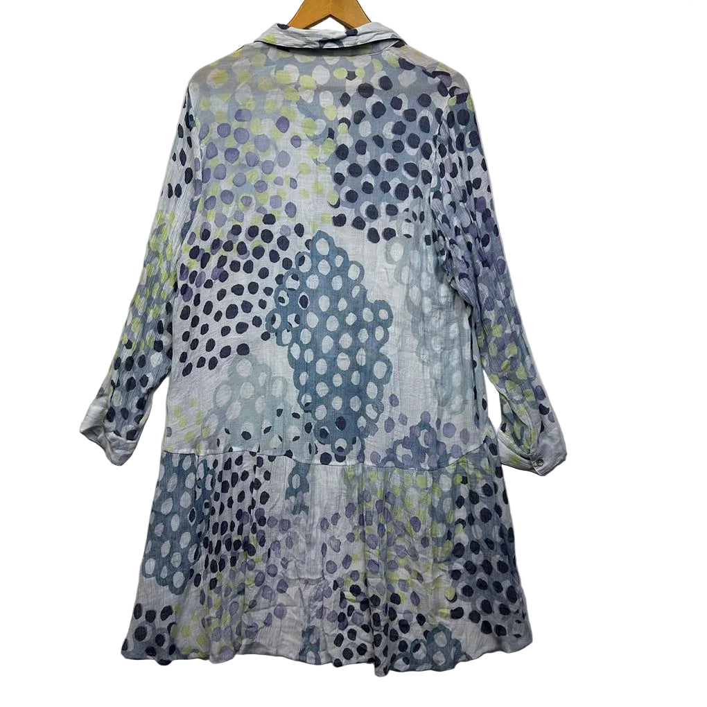 Virtuelle Blue Spotted Tunic Top - Size 18