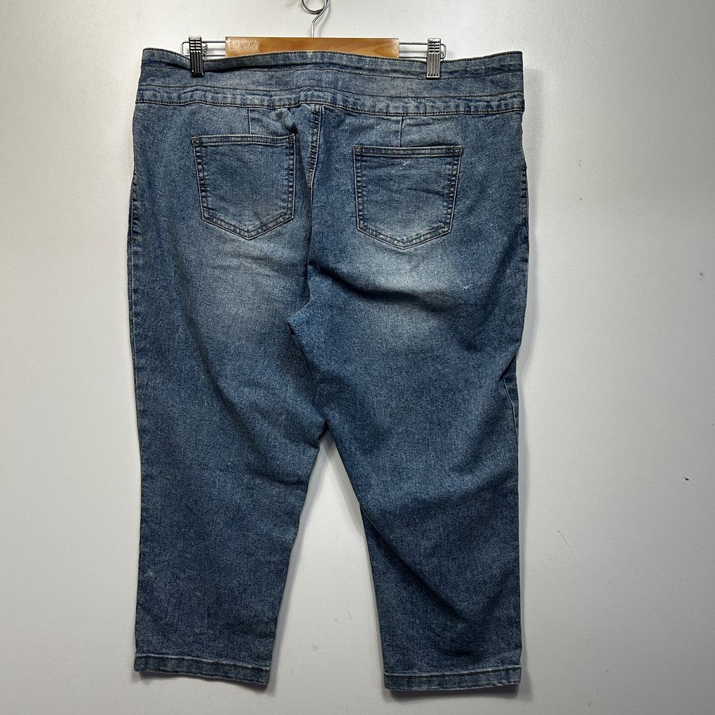 Rivers Blue Plus Size Cropped Pants Jeans - Size 20