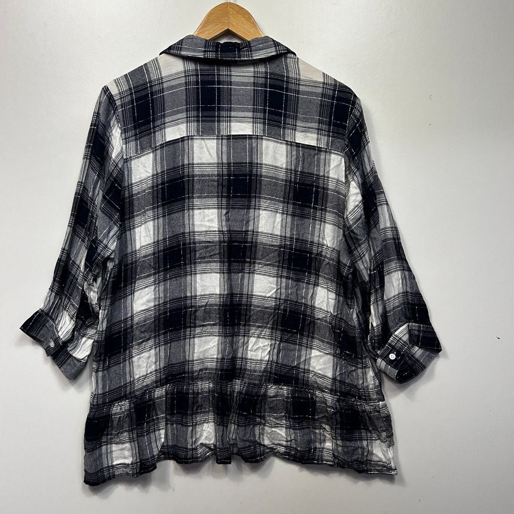 Millers Navy Check Plus Size Cotton Shirt - Size 20