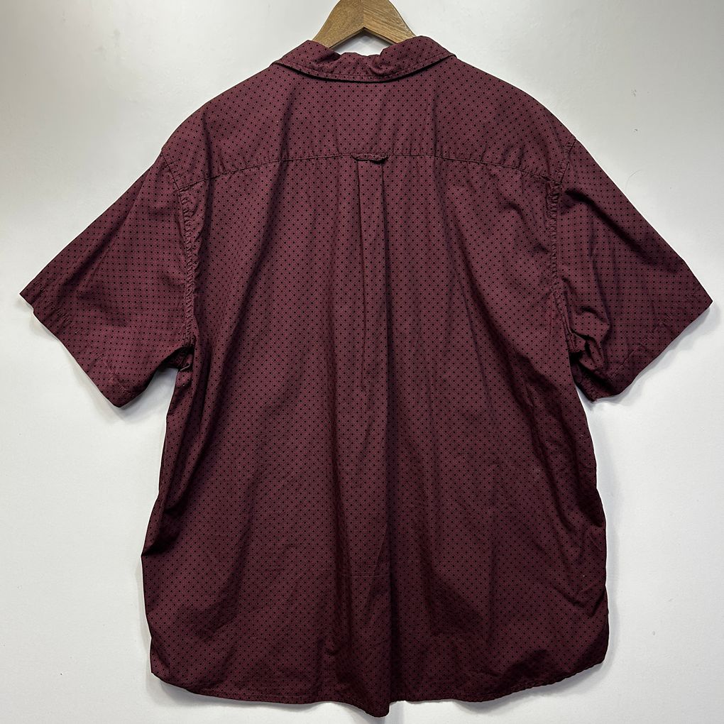 Mr Big Burgundy Print Cotton Shirt - Size 4XL
