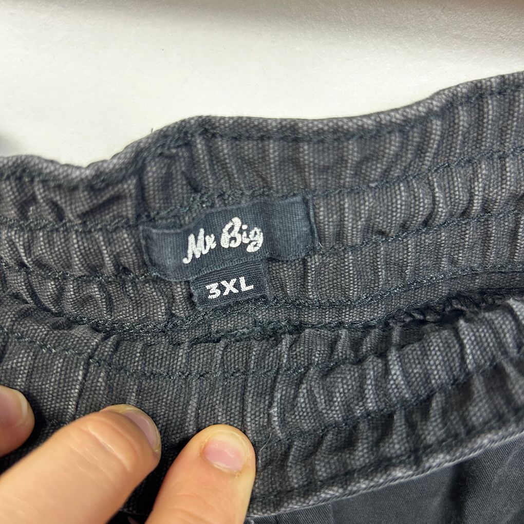 Mr Big Black Cotton Mens Cargo Shorts - Size 3XL