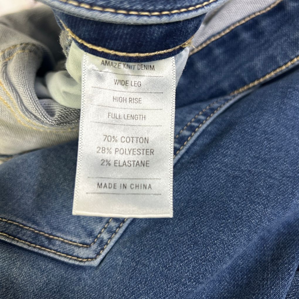 Just Jeans Blue Wide Leg High Rise Full Length Jeans - Size 24