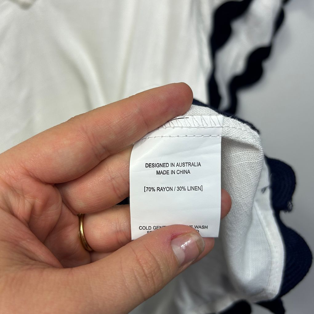 Abel The Label White Linen Top - Size XL