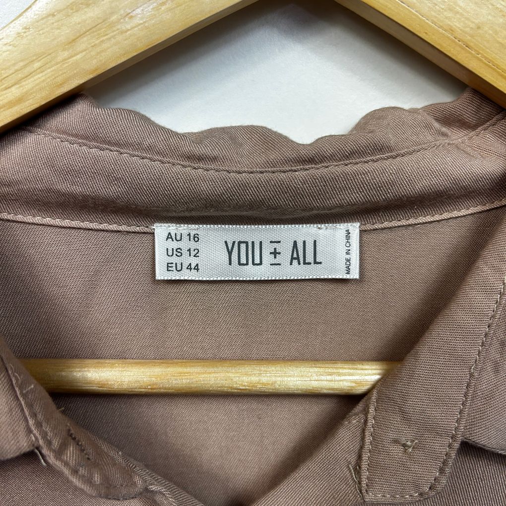 You + All Brown Shirt Dress - Size 16