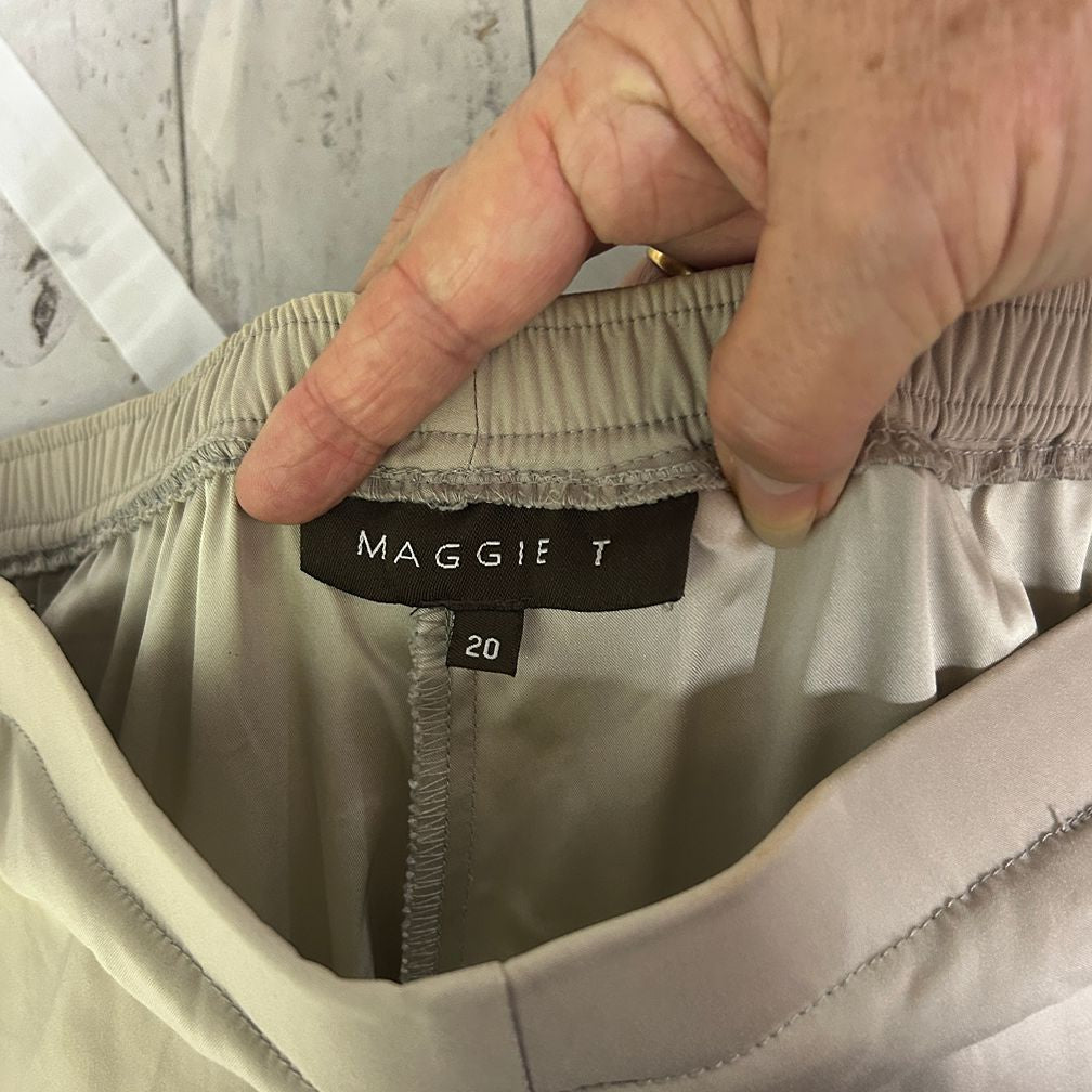 Maggie T Beige Plus Size Pants - Size 20
