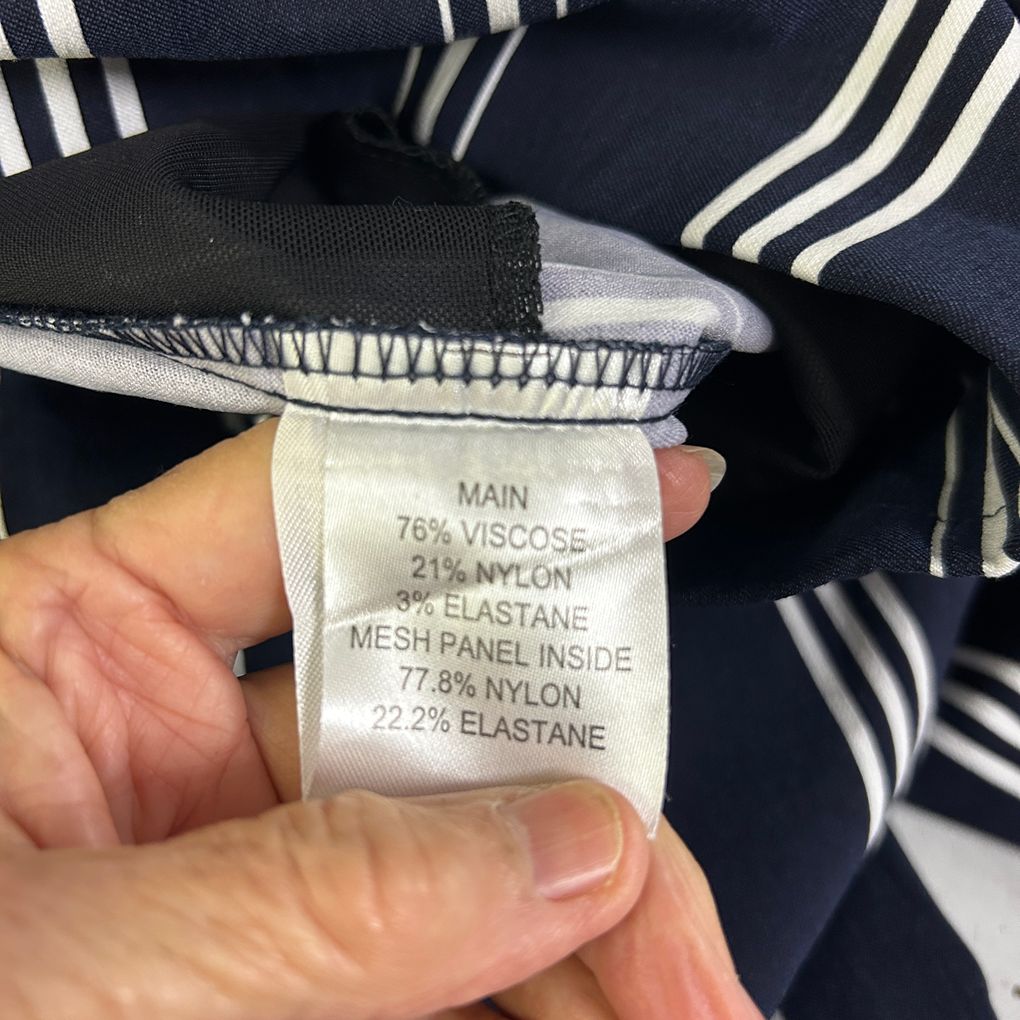Autograph Navy White Striped Plus Size Shorts - Size 26