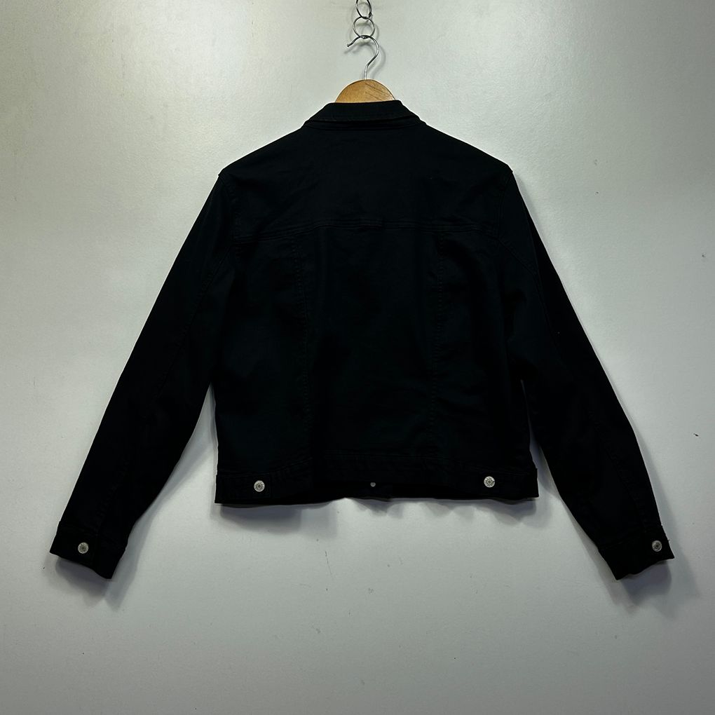 Katies Black Plus Size Cotton Denim Jacket - Size 18